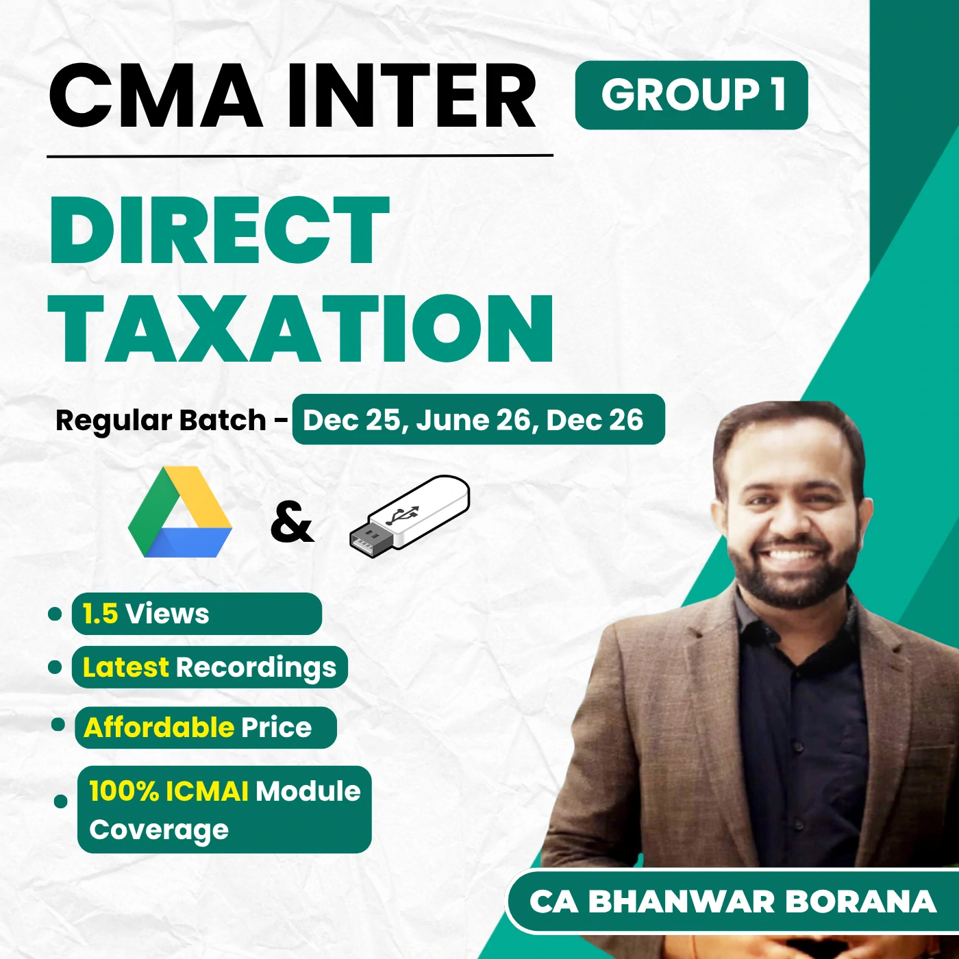 CMA Inter Direct Taxation (Group 1) By CA Bhanwar Borana
