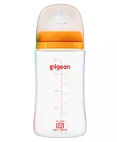 Pigeon Softlatch Glass Feeding Bottle Yellow - 240ML