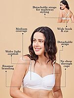 ENAMOR Easy Fit Cooling Padded Wirefree Medium Coverage Cotton T-Shirt Bralette A125