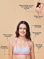 ENAMOR Easy Fit Cooling Padded Wirefree Medium Coverage Cotton T-Shirt Bralette A125