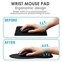 Mouse Pad with Gel Wrist Rest Blister Imported