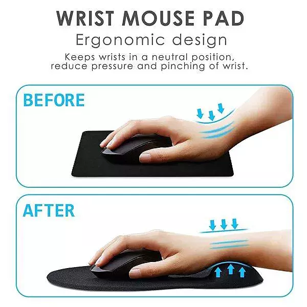 Mouse Pad with Gel Wrist Rest Blister Imported