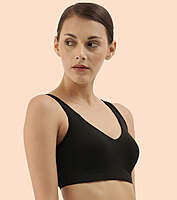 ENAMOR Easy Slip-On and Back Keyhole Women's Cotton Everyday Beginner's Bra - Padded, Wirefree, Full Coverage A106