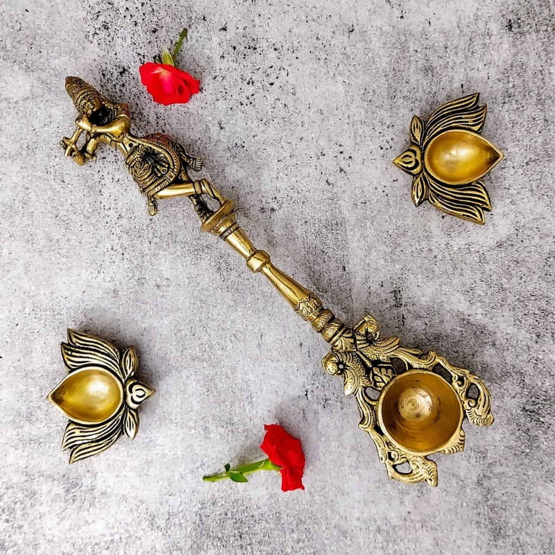 Brass Krishna Aarti Spoon