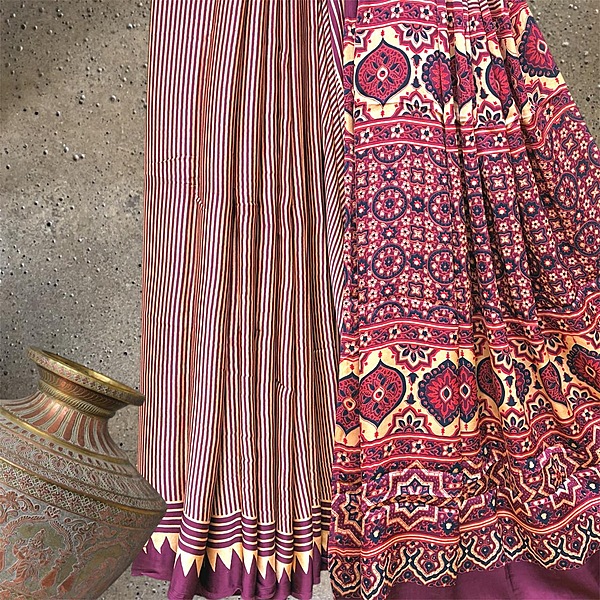 Block Print Modal Silk Saree #10