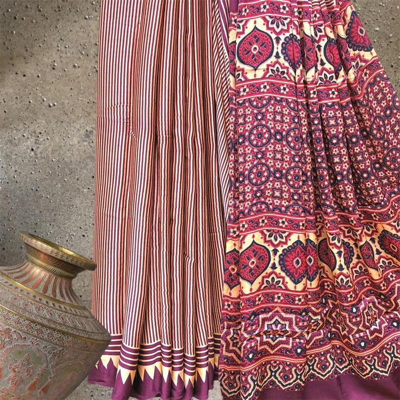 Block Print Modal Silk Saree #10