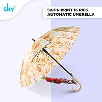 Satin Print 16tar Automatic Sky Umbrella | (Pack of 6pcs) | 22inch - INR 150/piece Satin Print 16tar Automatic Sky Umbrella | (Pack of 6pcs) | 22inch - INR 150/piece