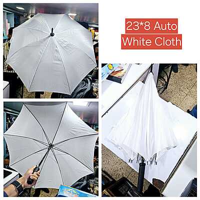 23inch Straight White Umbrella | (Pack of 6pcs) | INR 180/piece