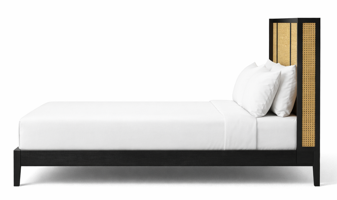 Kingfisher High Headboard Natural Cane King Size Hotel Bed