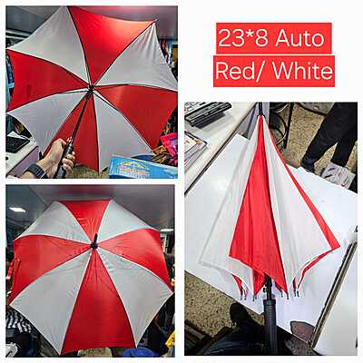 23inch Straight Red/ White Umbrella | (Pack of 6pcs) | INR 180/piece