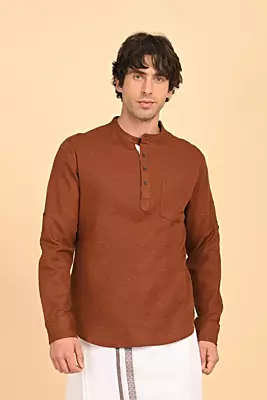 Men's Short Kurta - Brown