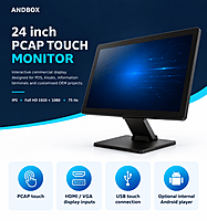 PCAP Touch Monitor 24 inch IPS Full HD with HDMI/VGA & USB Touch