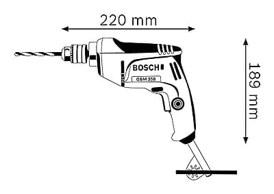 Bosch Gbm 350 Professional Rotary Drill , Wood & Metal Work (350 Watt Blue),Corded Electric, 1 Pack