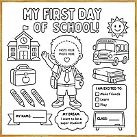 My First Day of School – Colour & Frame Kit