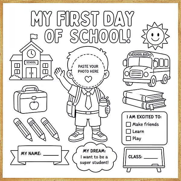 My First Day of School – Colour & Frame Kit
