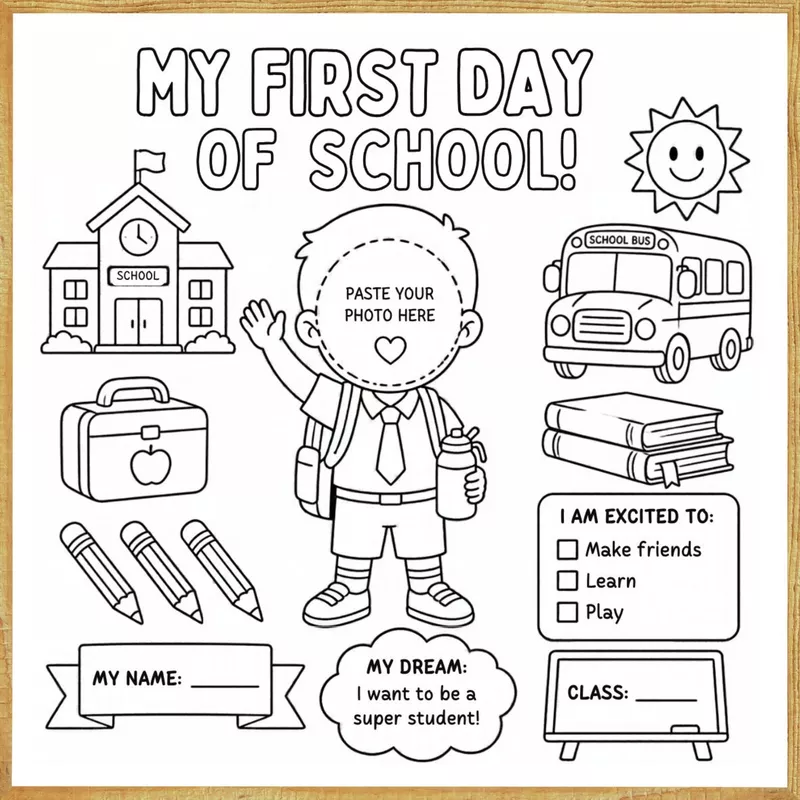 My First Day of School – Colour & Frame Kit