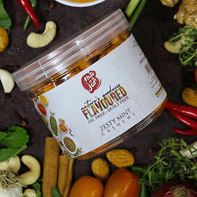 Oil Free Flavoured Zesty Mint Cashews 250 Grams Oil Free Flavoured Zesty Mint Cashews 250 Grams