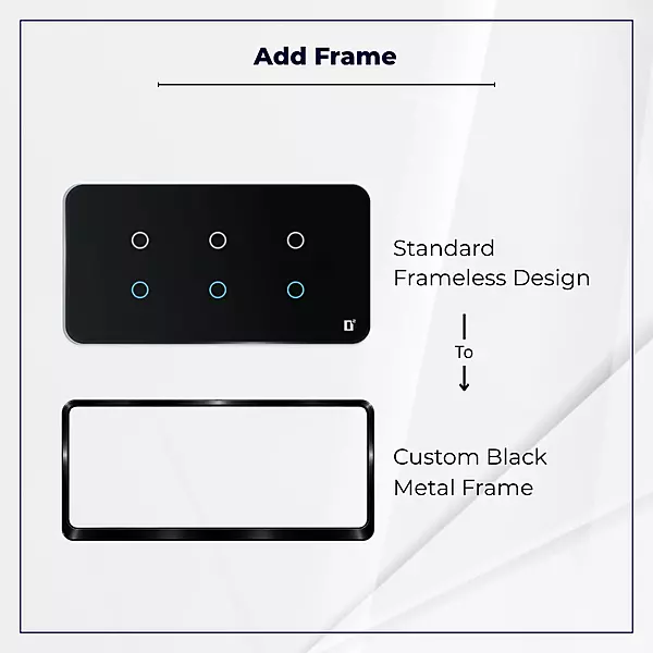 D2Touch Black Metal Frame For 2M/4M/6M/8M Panel Frame for Acrylic Glossy, Matte & Glass Panels, Add As Accessories Per Panel