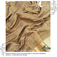 PURE CRUSHED TISSUE SILK SAREE USTSTES23182