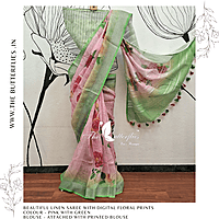 PURE LINEN SAREE  YBRSLIN23434