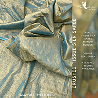 CRUSHED TISSUE SILK SAREE  USTSTES23517