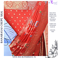 BANARASI CREPE SILK SAREE  DCMSBNS24292