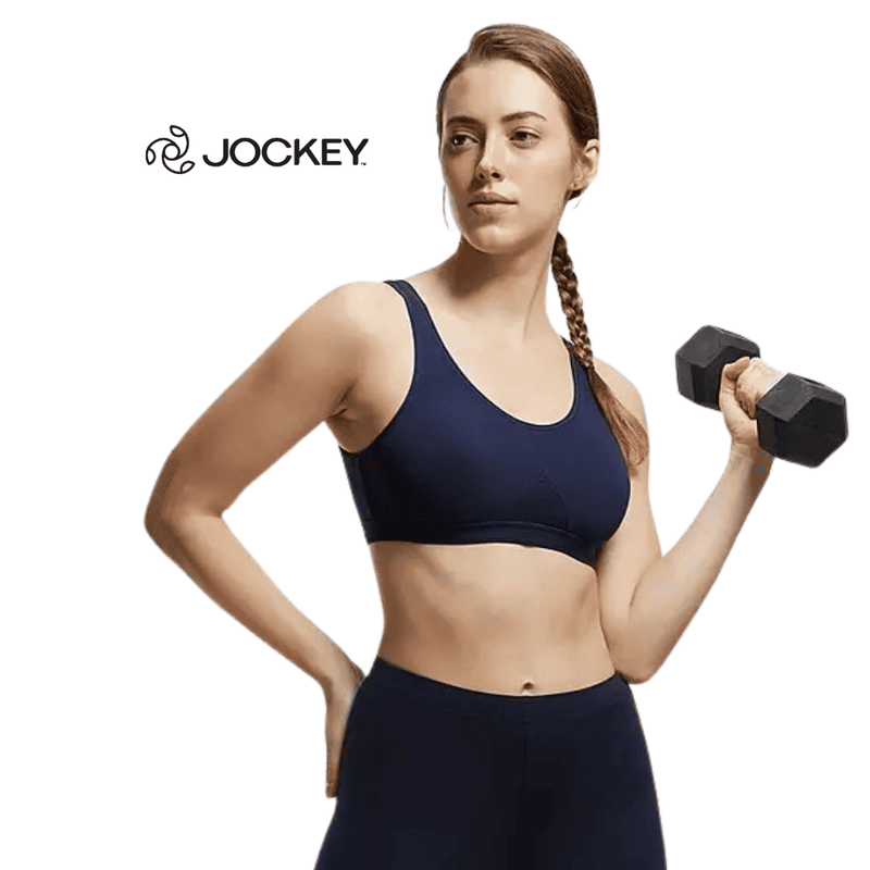 Jockey Wirefree Non Padded Super Combed Cotton Stretch Full Coverage Slip-On Active Bra and Moisture Move Treatment - 1376