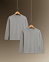 Unisex Full Sleeve Tee - Pack of 2 (Grey, Grey)
