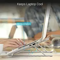 POR 1659 My Buddy K Portable Laptop Metal Stand – Silver | 1 Year Warranty