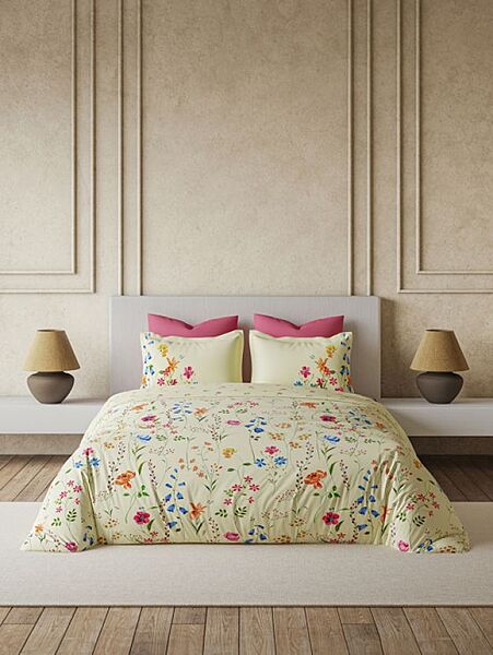 Bloomie Sweet Cream Primary Double Bed Sheet Set