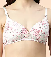 Enamor Medium Coverage, Wirefree F023 Perfect Plunge Women T-Shirt Lightly Padded Bra