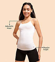 Enamor Scoop Neck Regular Length Camisole For Women - Slim Fit, Soft Stretch Cotton E001