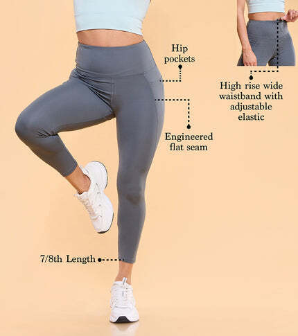 Enamor Basic Workout Legging Dry Fit High Waist Basic Workout Leggings A605 