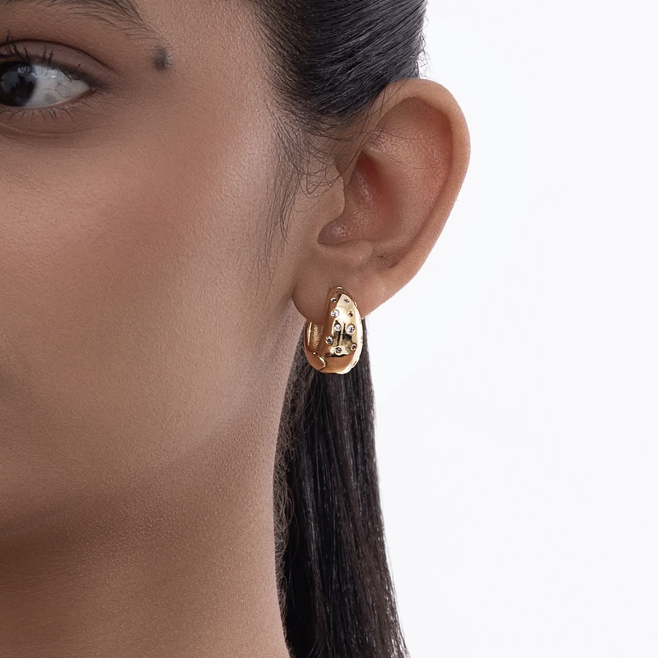 Semi-Studded Luxe Hoops Semi-Studded Luxe Hoops