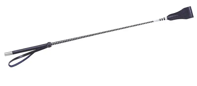 Fleck Jumping Bat Whips - Lacquered Linen, Leather Grip - 60CM (Black)