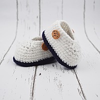 Blue Baby Booties with Double-Layer Sole – Soft & Comfortable Infant Shoes