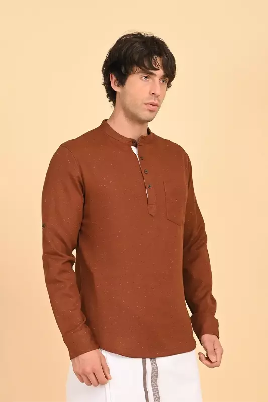 Men's Short Kurta - Brown