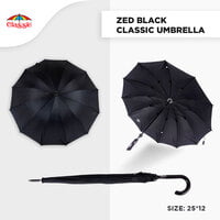 25*12 Zed Black Classic Umbrella (6pcs Pack) 25*12 Zed Black Classic Umbrella (6pcs Pack)