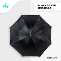 25*8 Black Silver Umbrella (6pcs Pack) 25*8 Black Silver Umbrella (6pcs Pack)