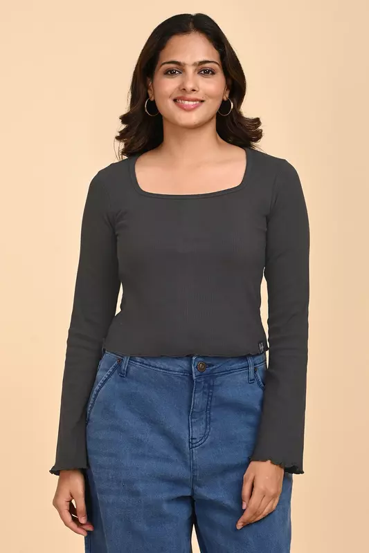 Women's Bell Sleeve Crop Top