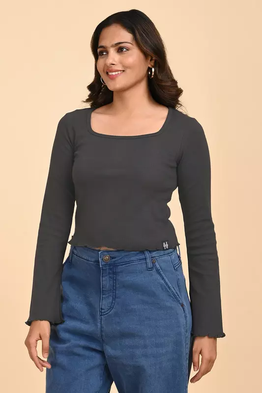 Women's Bell Sleeve Crop Top