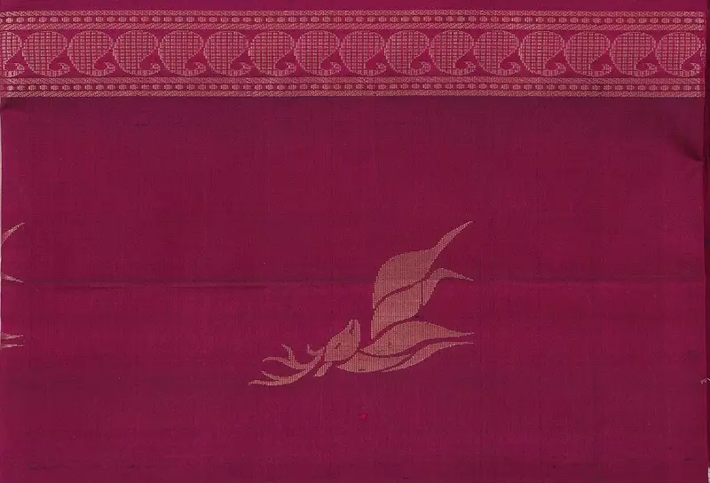 Magenta Ikat Silk Saree with Deer Zari Motifs & Handwoven Border & ikat blouse | Handloom Saree