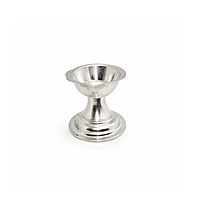 Sterling Silver Diya Stand | Traditional Silver Oil Lamp Base for Pooja Room, Home Temple & Festivals