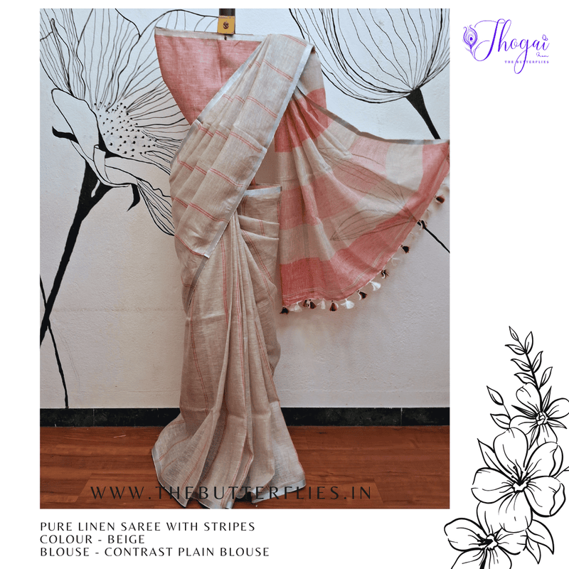 PURE LINEN SAREE YBRSLIN23600