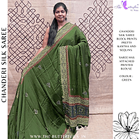 PURE CHANDERI SILK SAREE DCMSCDS24560