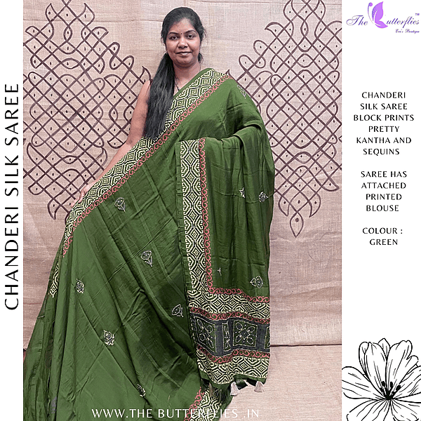 PURE CHANDERI SILK SAREE DCMSCDS24560