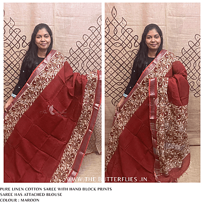 LINEN COTTON SAREE ssgSLIN24644