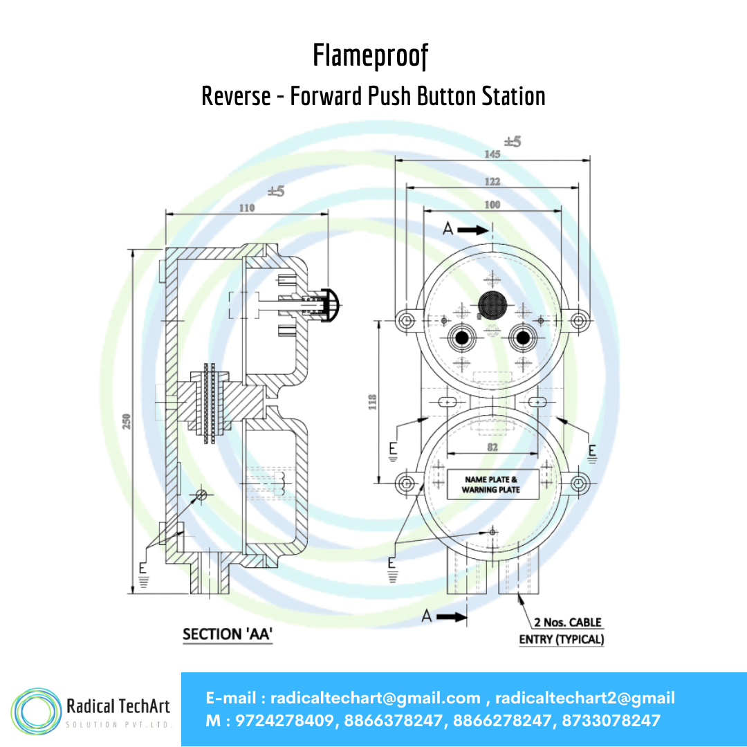 Flameproof Reverse - Forward Push Button Station