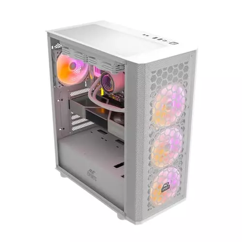 Ant Esports 250 Air ARGB ATX Mid Tower Case – White | 4 Fans | Tempered Glass