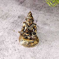 Brass Annapoorna Devi Idol - 4 inch Height | Auspicious Brass Annapoorna Devi Sculpture for Kitchen Blessings